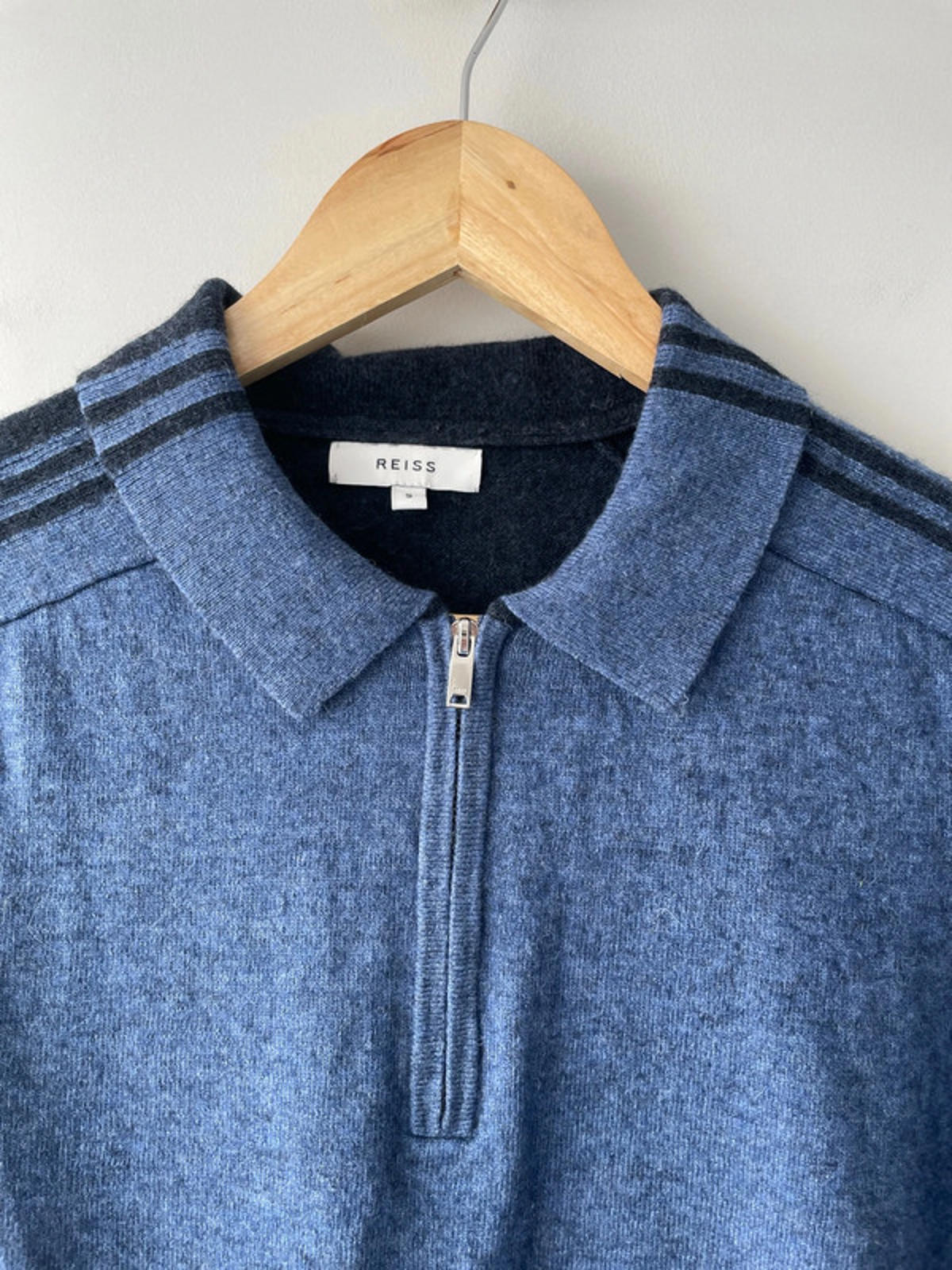 Men’s Reiss Premium Wool Knitted Long Sleeve Polo Top - Small - 1578