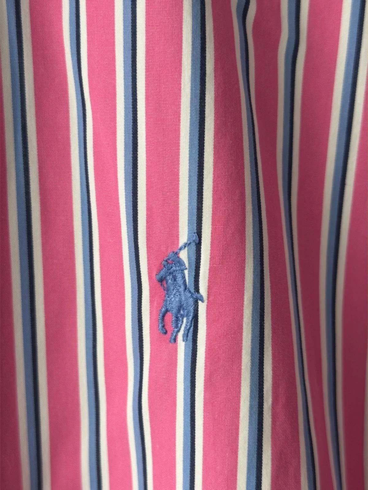 Men’s Ralph Lauren Custom Fit Stripped Oxford Shirt In Pink - Large - 3192