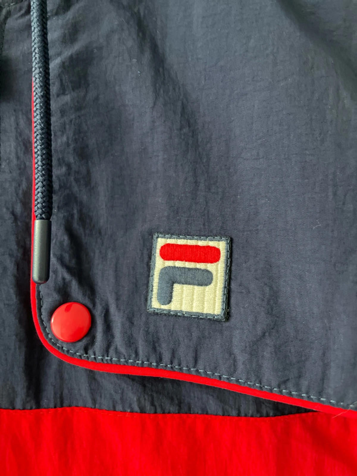 Men’s Fila Oversized Windbreaker 1/4 Zip Track Jacket In Navy - Small - 2089