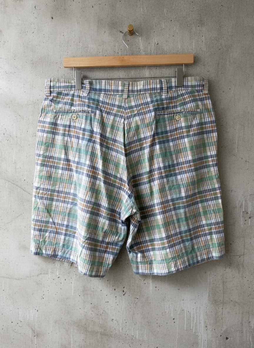 Men’s Ralph Lauren Check Shorts in Green/Blue - W34/L9 - 3144