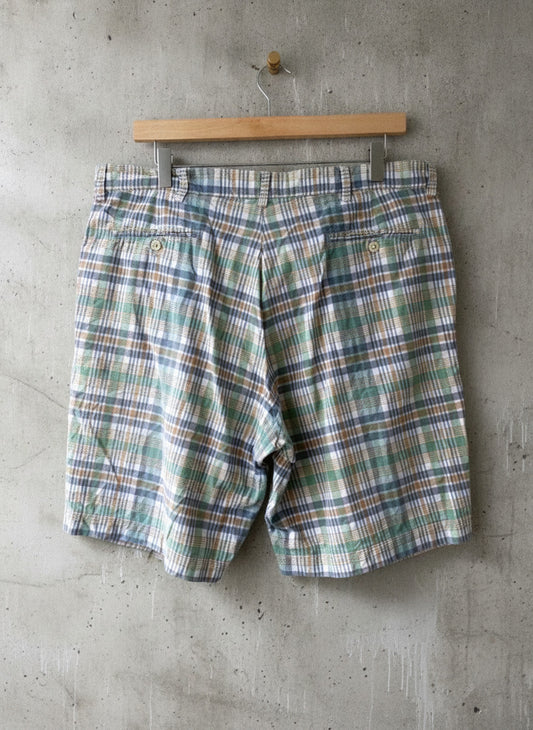 Men’s Ralph Lauren Check Shorts in Green/Blue - W34/L9 - 3144