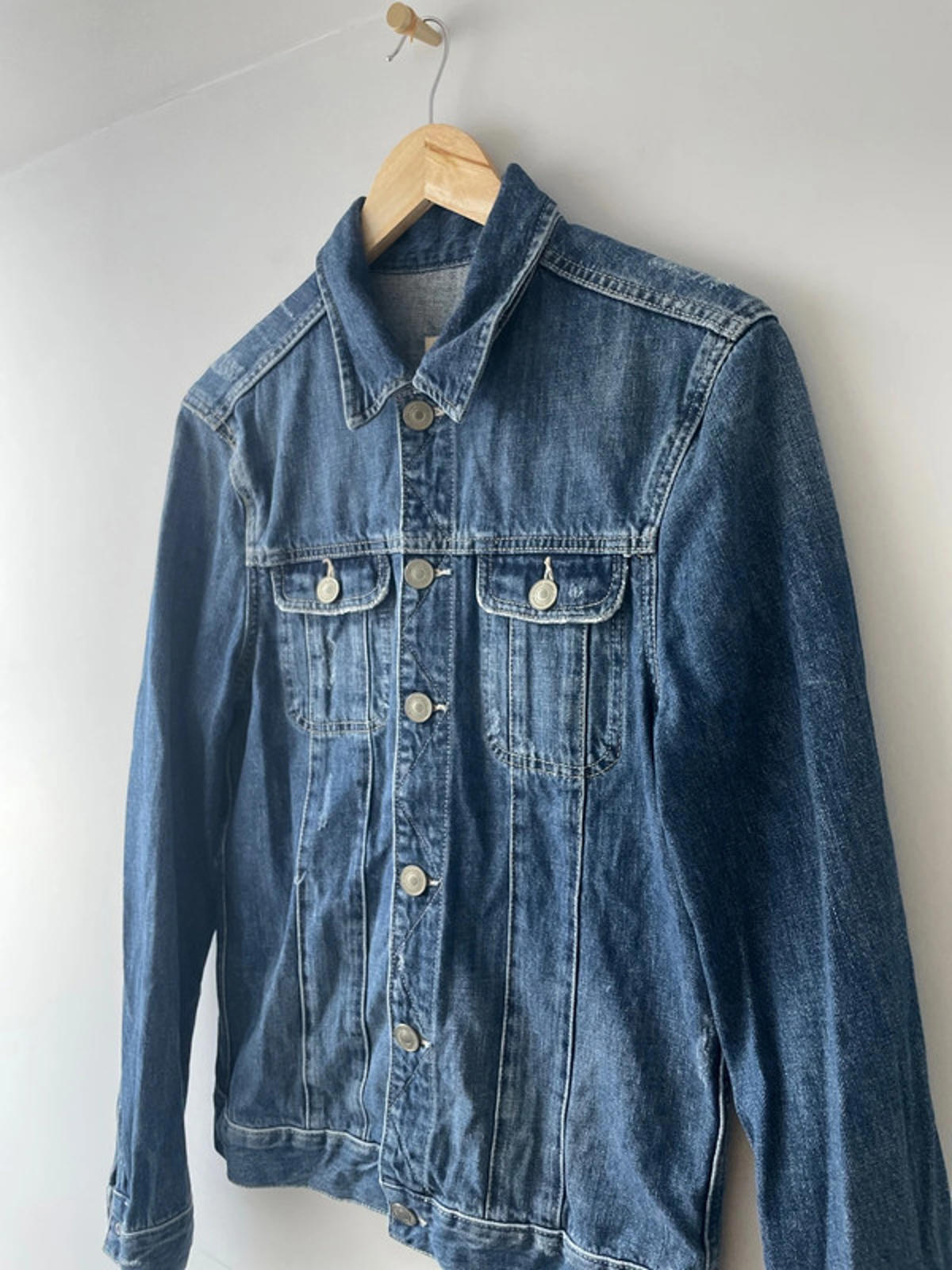 Women’s Allsaints Denim Trucker Jacket Coat With Washed Effect - Small - 2111
