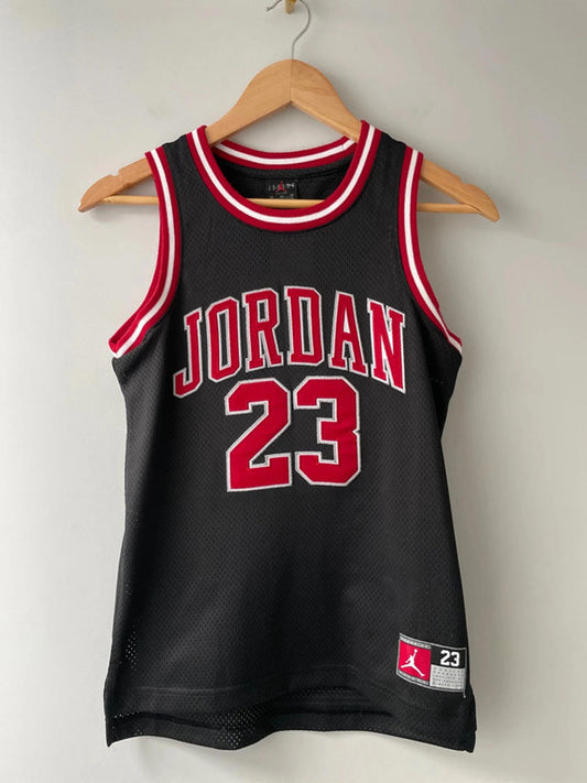 Women's Vintage Jordan 23 Jumpman Jersey DNA Logo In Red/Black - Medium - 2281