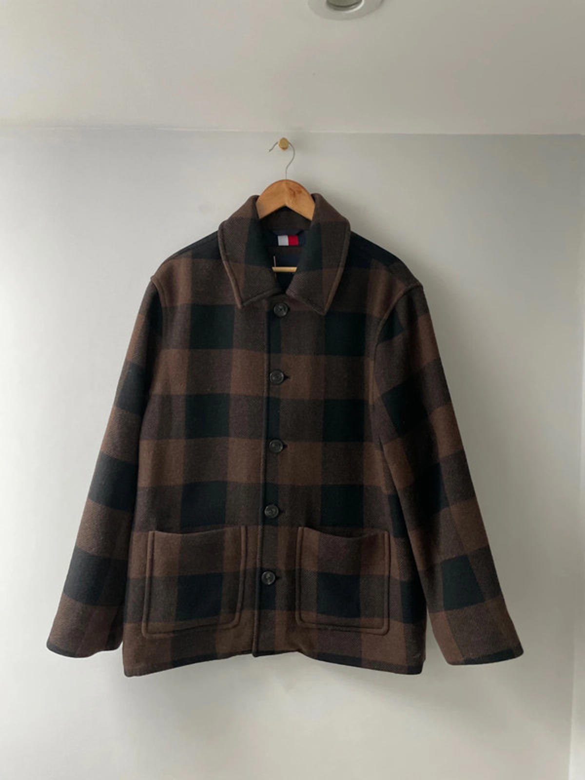 Men’s Tommy Hilfiger Premium Wool Checked Jacket In Brown - Medium - 2428 - £300 RRP