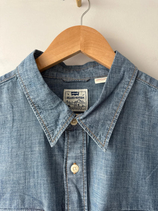 Men’s Levi’s Relaxed Fit Western Chambray Denim Shirt - Medium - 1974