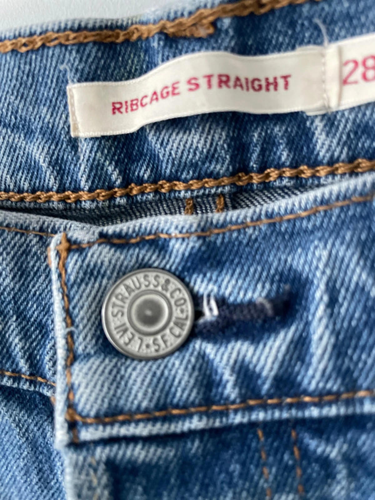 Women’s Levi’s High Waisted Ribcage Straight Fit Jeans In Navy - W28/L27 - 2518