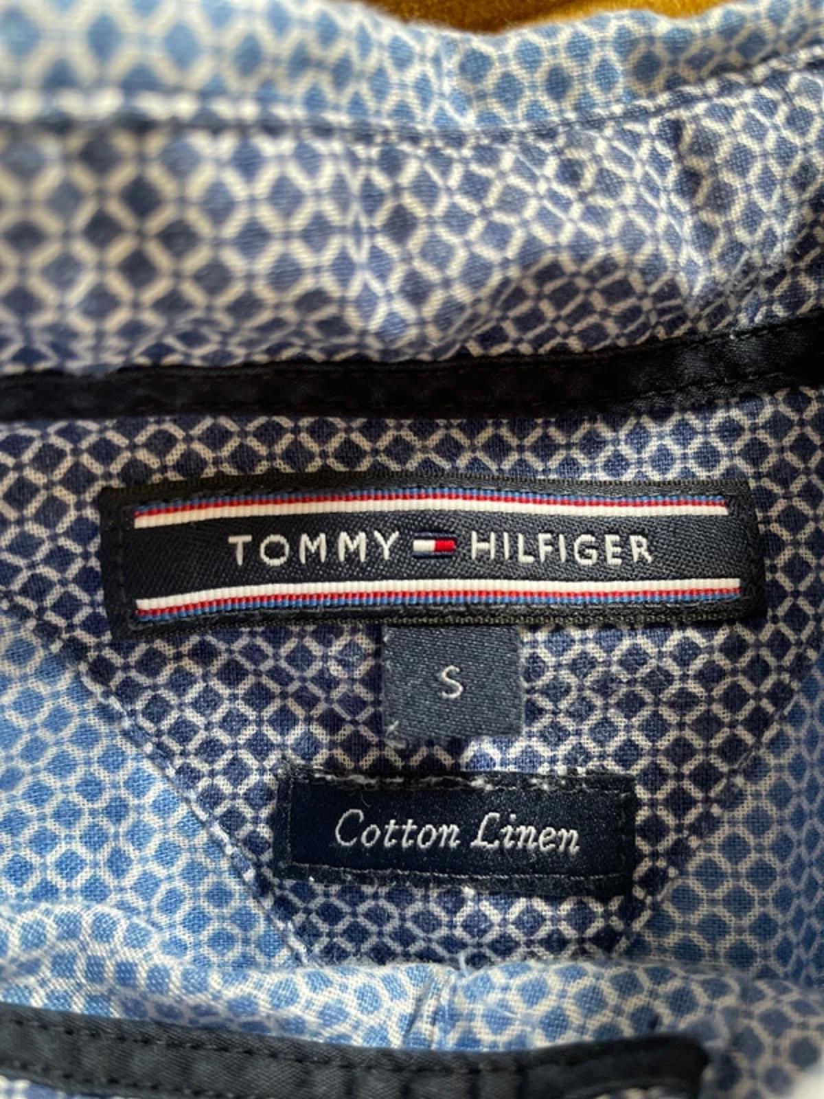 Men’s Tommy Hilfiger Premium Linen Short Sleeve Shirt In Blue - Small - 3017