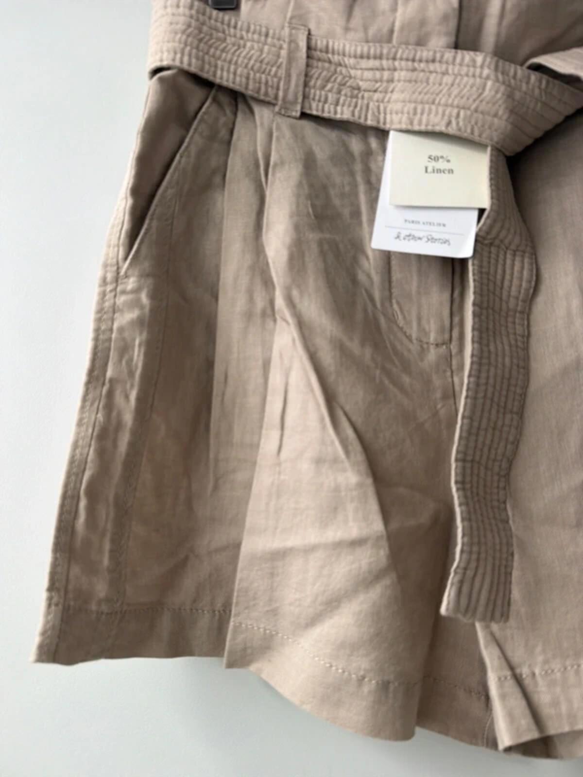 Women’s & Other Stories linen tie front paperbag style shorts - Uk6 - 3445
