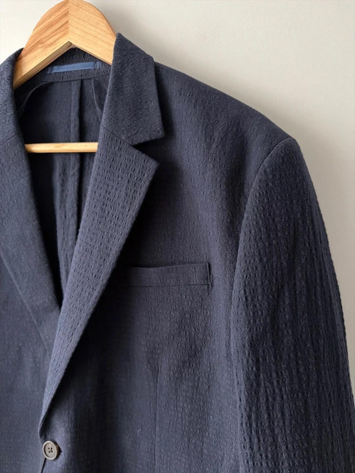 Men’s Jack & Jones Premium Linen Seersucker Blazer In Navy - Medium - 3282