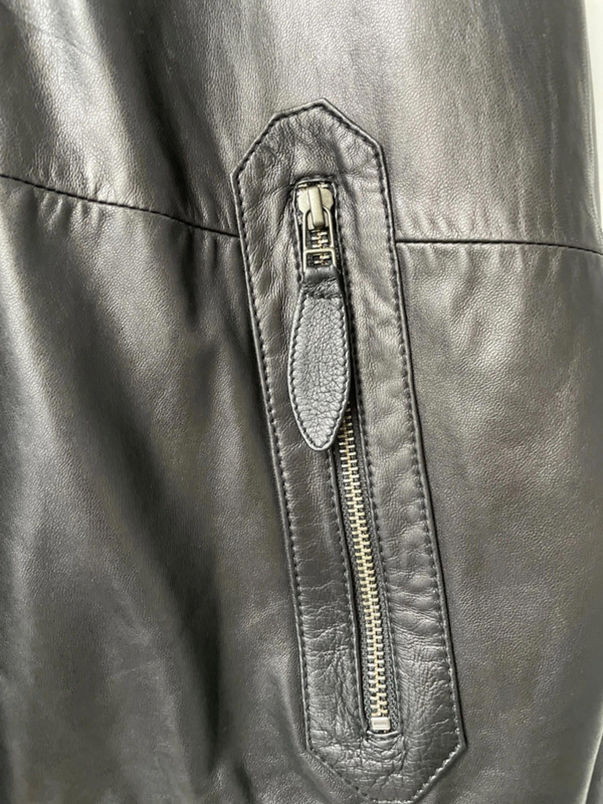 Men’s Ted Baker Premium Soft Leather Biker Jacket In Brown - Medium - 2266