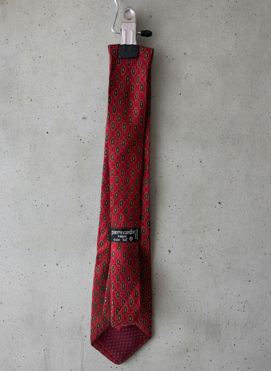 Unisex Pierre Cardin Made In U.K Premium Silk Tie In Burgundy - 3847