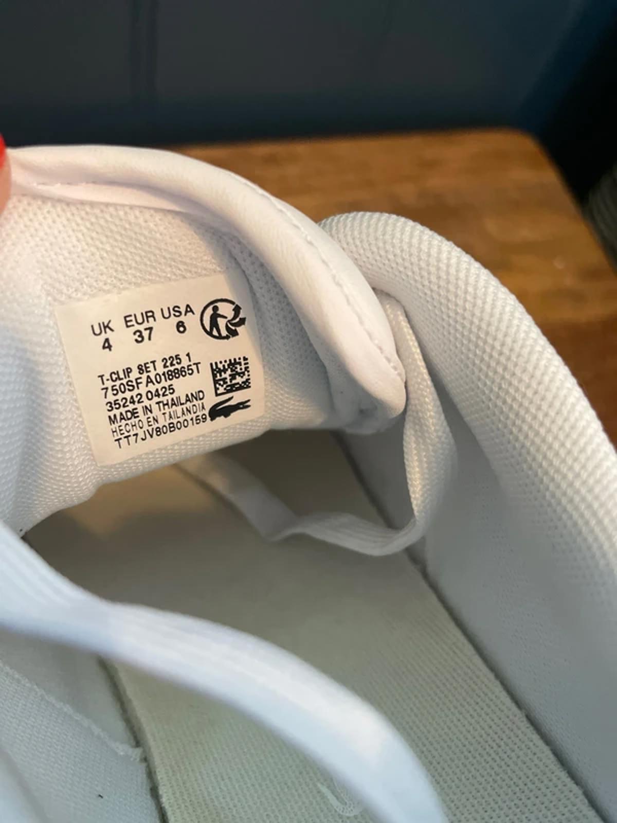 Women’s Lacoste T-Clip Premium Leather Trainers in White - UK4 - 3097