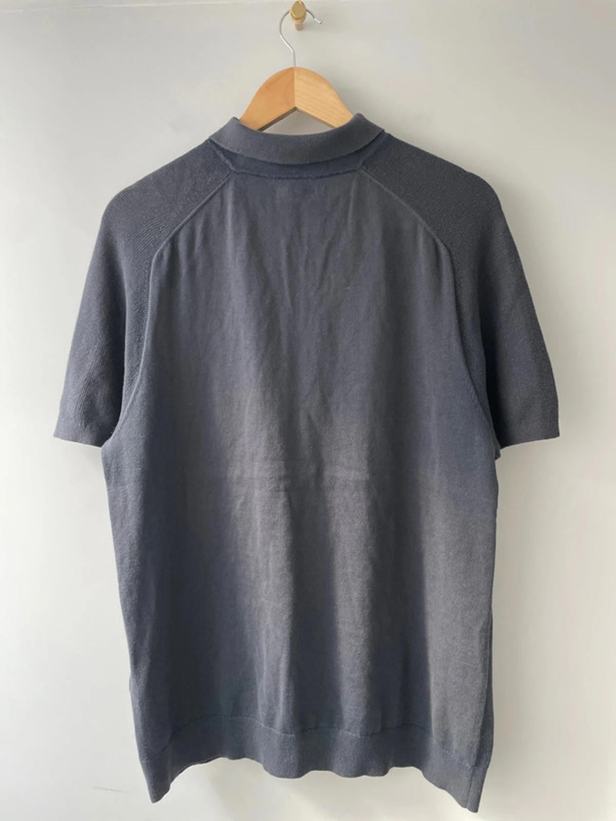 Men’s Reiss 1/4 Zip Premium Knitted Polo Top In Grey - Large - 2514