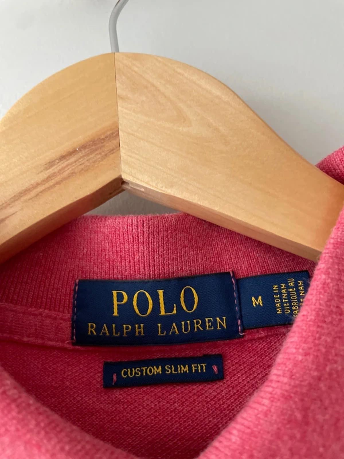 Men’s Ralph Lauren Custom Slim Fit Long Sleeve Polo In Pink - Medium -2883