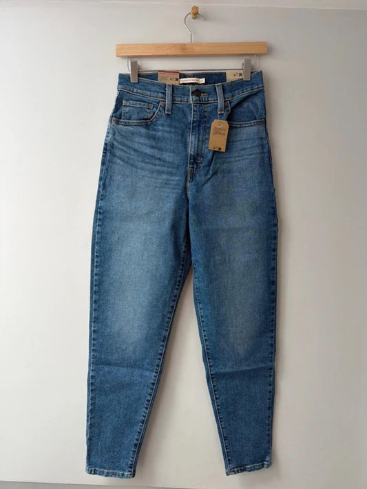 Women’s High Waisted Straight Leg Stretch Fit Mom Jeans In Navy - W27/L29 - 3433