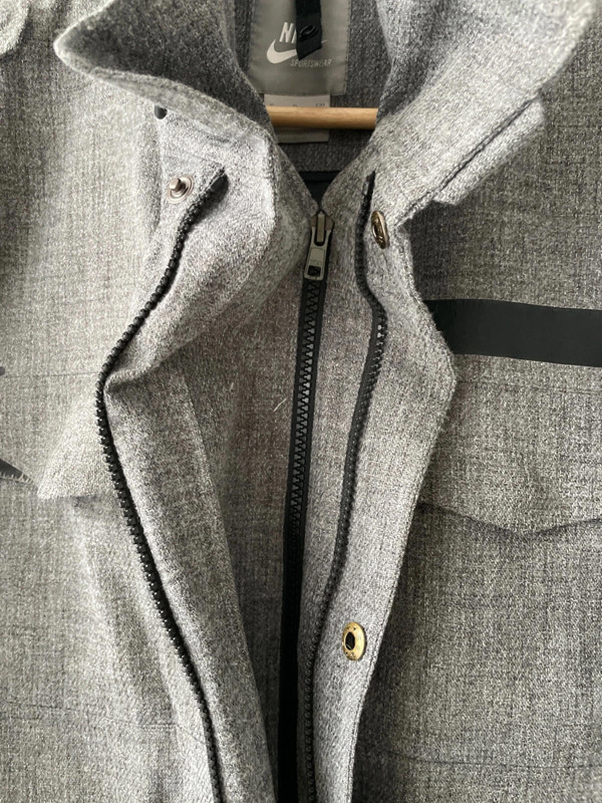 Men’s Nike M65 Zip Through Hooded Jacket In Grey - Small - 2274