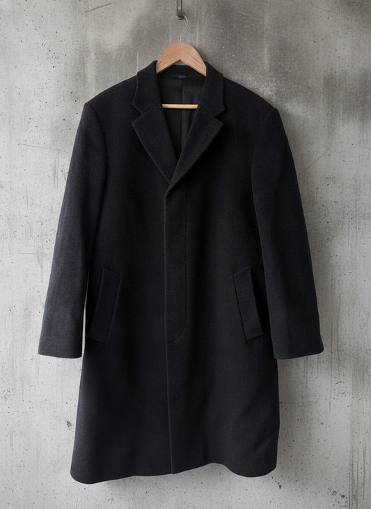 Men’s Douglas Wool & Cashmere Blend Overcoat In Black - Large - 3794