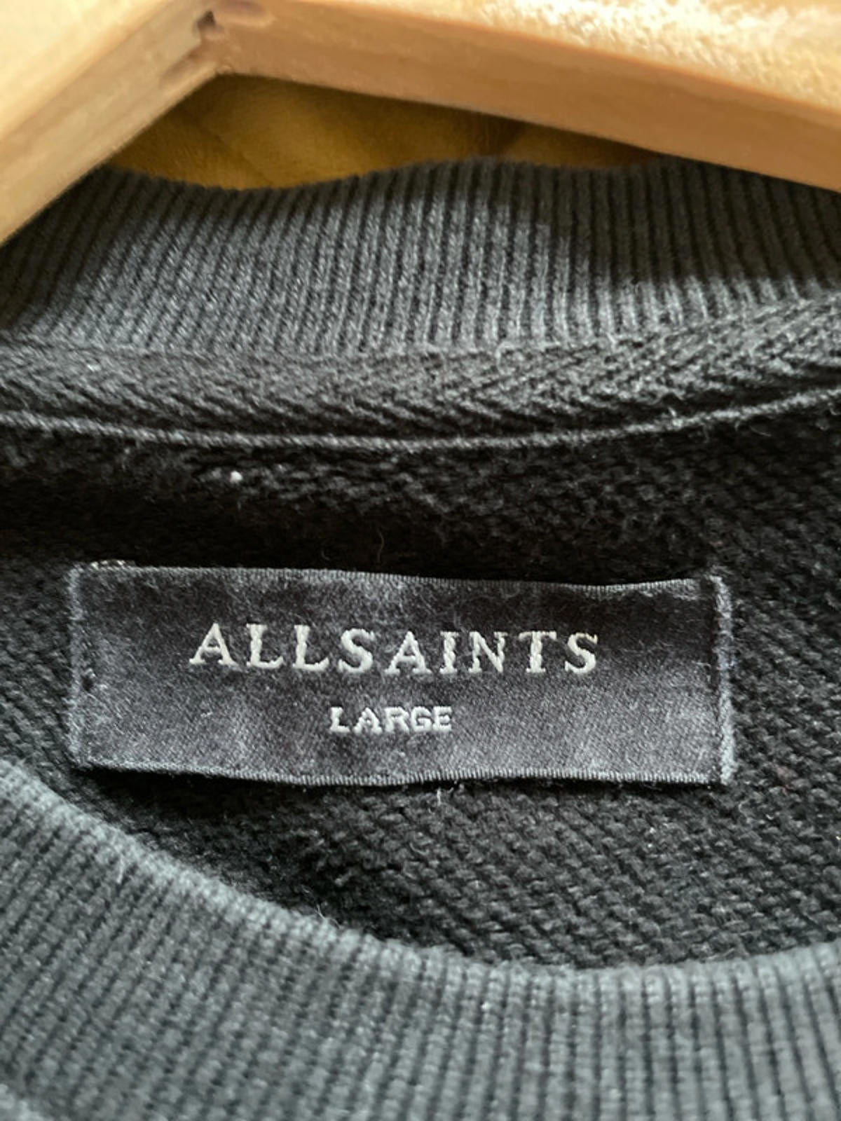Mens Allsaints Crew Neck Long Sleeve Sweatshirt In Black - Large - 2549