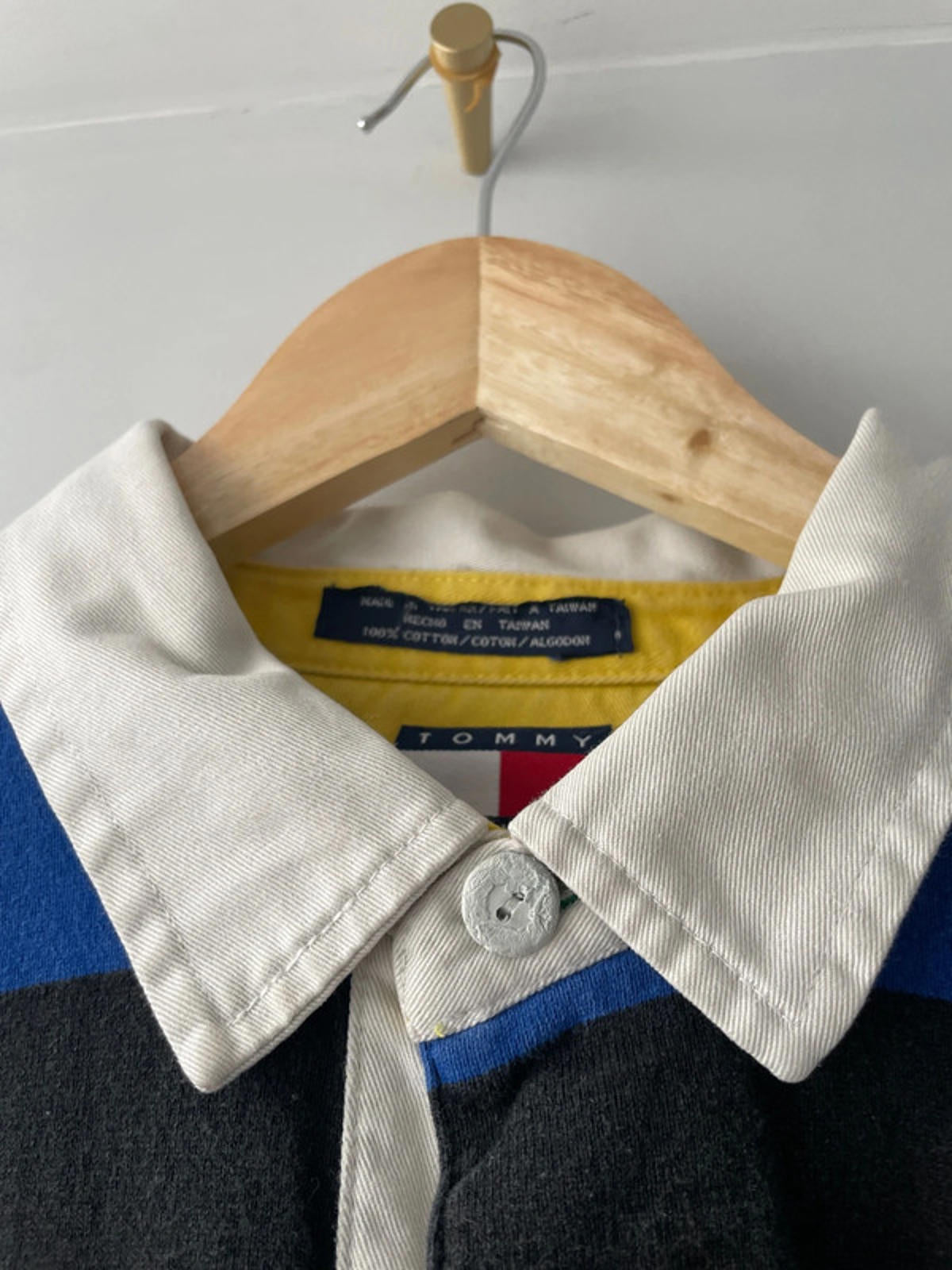 Men’s Tommy Hilfiger Stripped Rugby Polo Top In Navy - Large - 2150