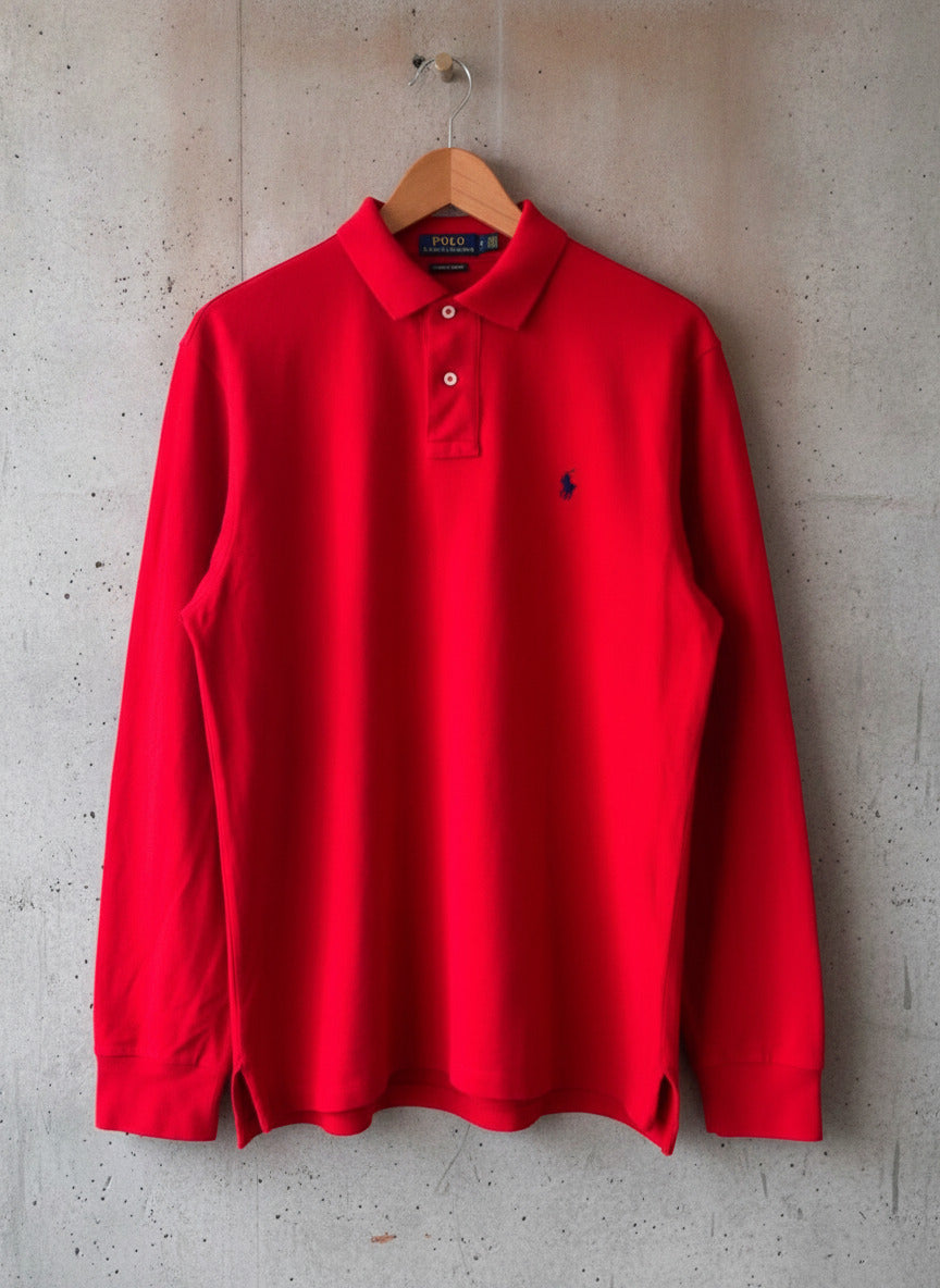 Men’s Ralph Lauren Premium Pima Long Sleeve Slim Fit Polo Top - Large - 1761