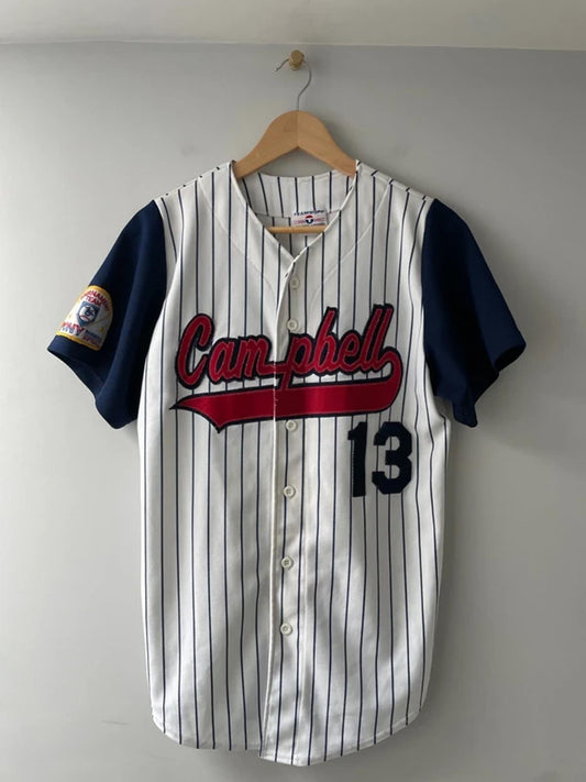 Men’s Campbell 13 Pinstripe Baseball Jersey in off white - medium - 2914