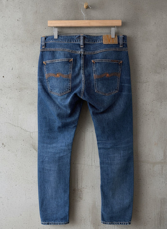 Men’s Nudie Lean Dean Slim Fit Jeans In Navy Blue - W31/L30 - 3762