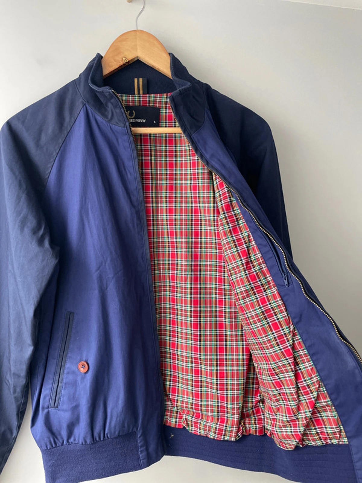 Men’s Fred Perry Premium Harrington Jacket Coat In Navy - Small - 2116