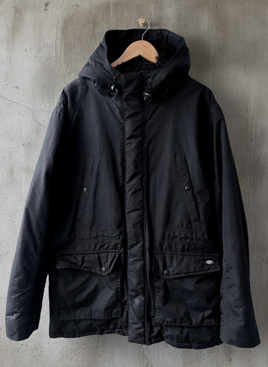 Men’s Dickies Hooded Parka Jacket Coat In Black - XXLarge - 3790