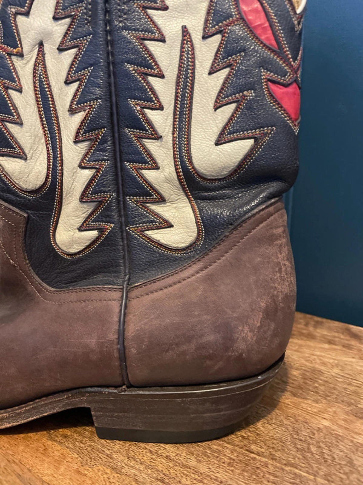 Women’s Buffalo Premium Leather Hand Crafted Cowboy Boots - UK5- 2575