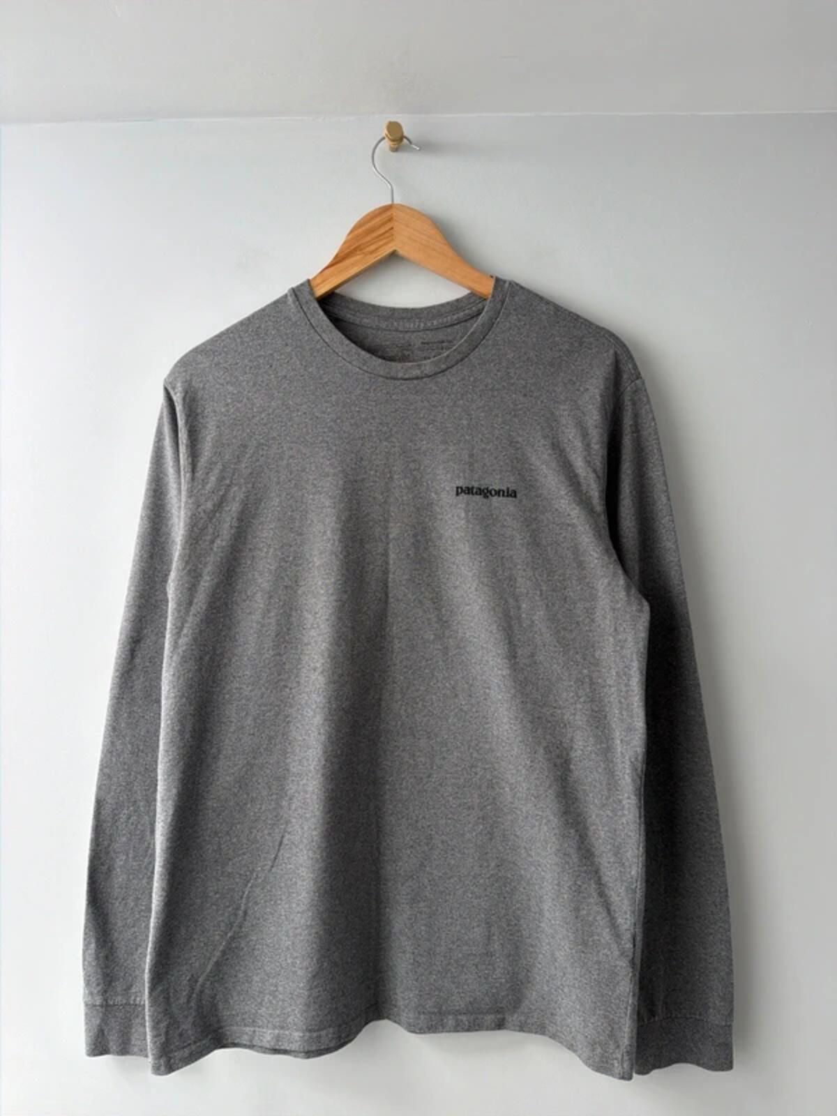 Men’s Patagonia long sleeve crew neck printed t-shirt in grey  - xsmall - 3468