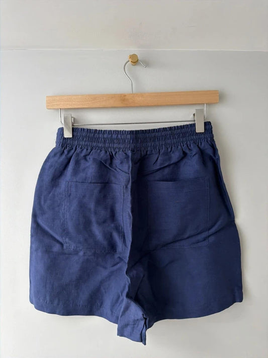 Women’s & Other Stories High Waisted Linen Shorts In Navy - XSmall - 3365