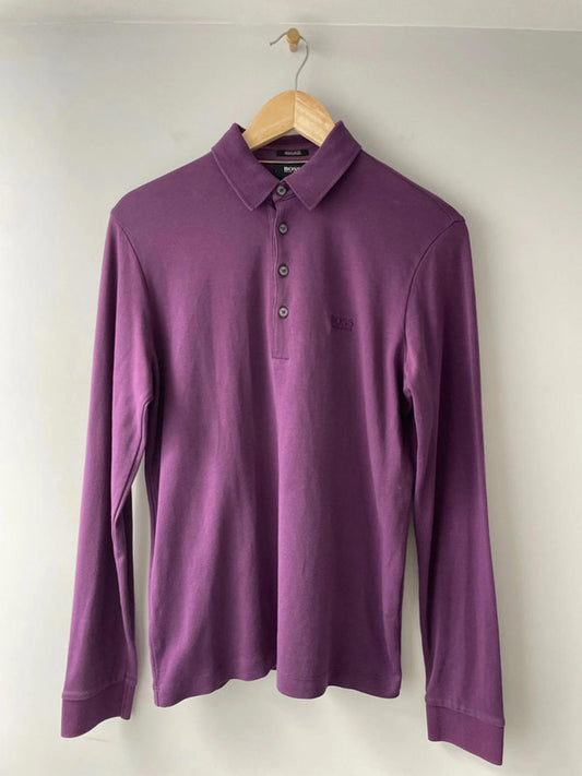Men’s Hugo Boss Premium Pima Cotton Long Sleeve Polo Top - Small - 1563