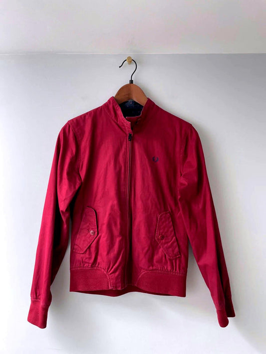 Women’s Fred Perry Harrington Jacket Coat In Burgundy - UK8 - 1995