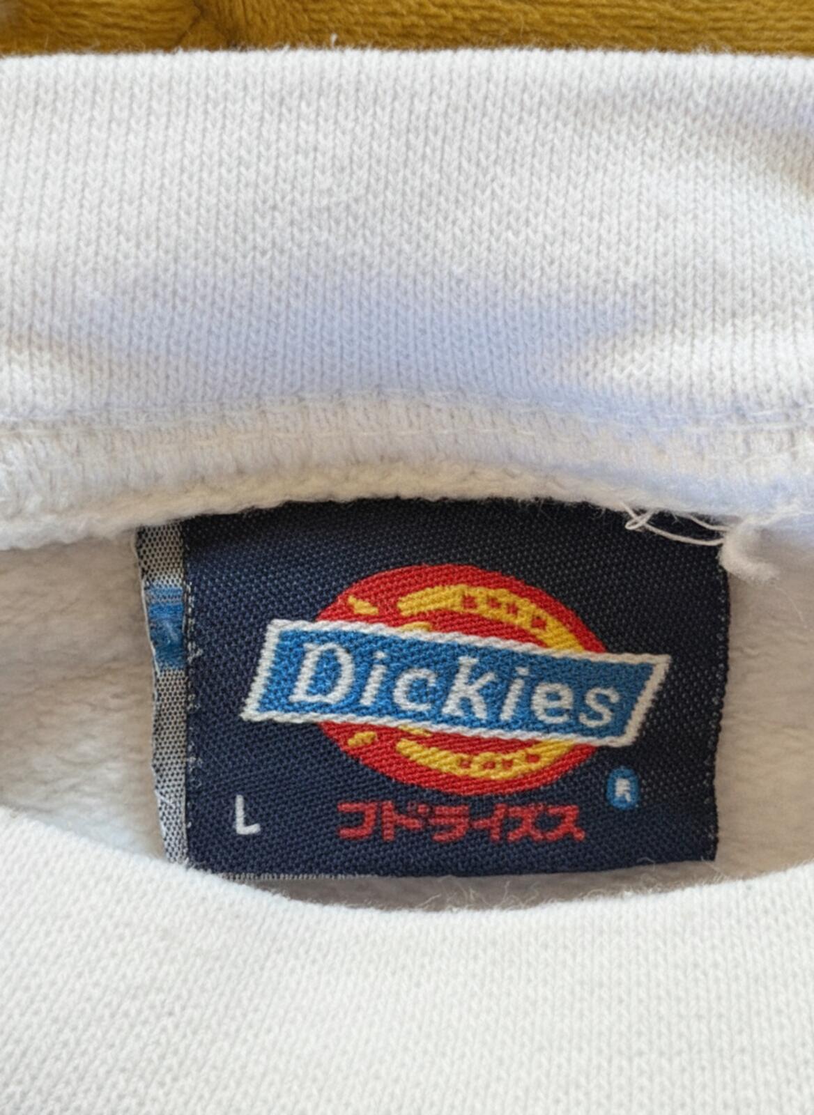Women’s Dickies Vintage 80's Crew Neck Sweatshirt Top In Off White - Large -3411