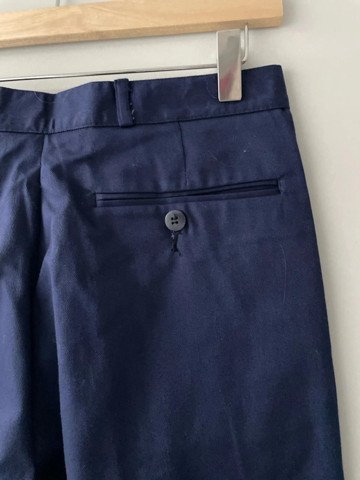 Men’s Fred Perry Sportswear Double Pleated Wide Leg Chino Trousers In Navy - W30/L33 - 2873