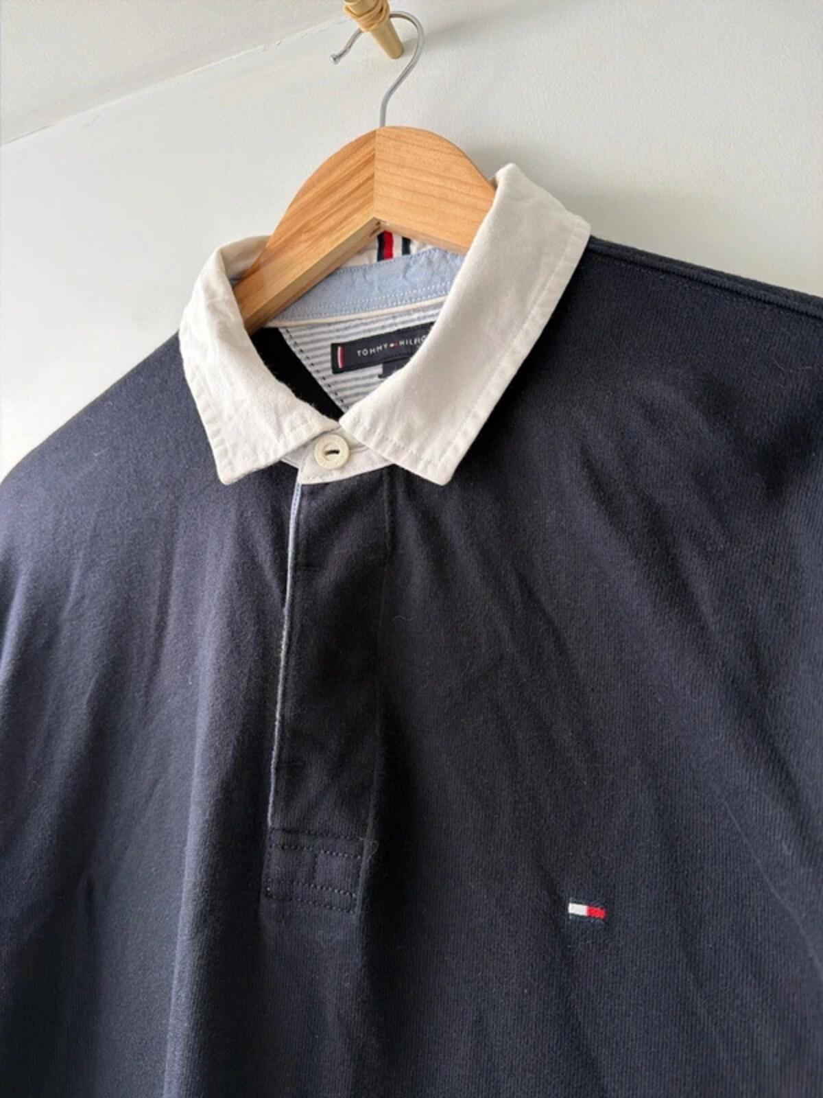 Men’s Tommy Hilfiger Classic Rugby Polo Top In Navy - Large - 3360