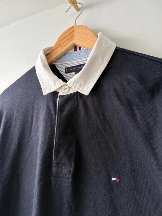 Men’s Tommy Hilfiger Classic Rugby Polo Top In Navy - Large - 3360