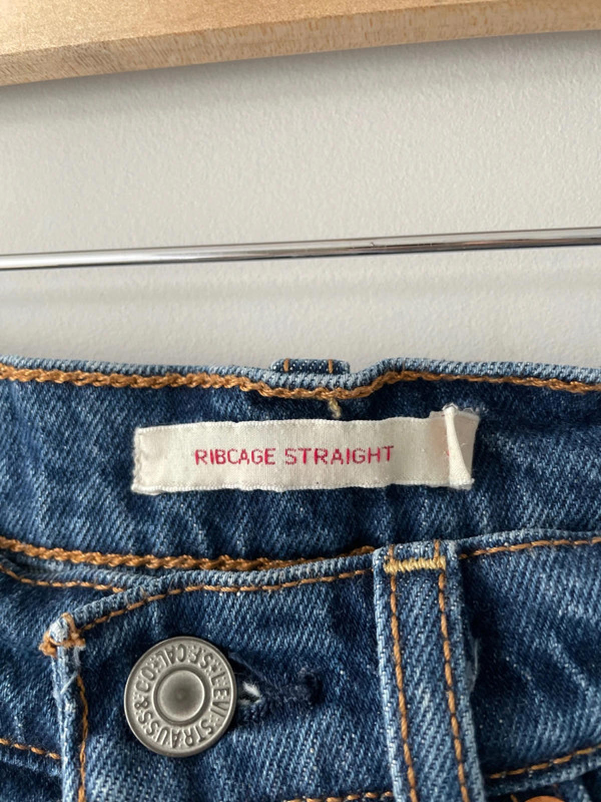 Women’s Levi’s High Waisted Ribcage Straight Fit Jeans In Navy - W25/L27 - 2527