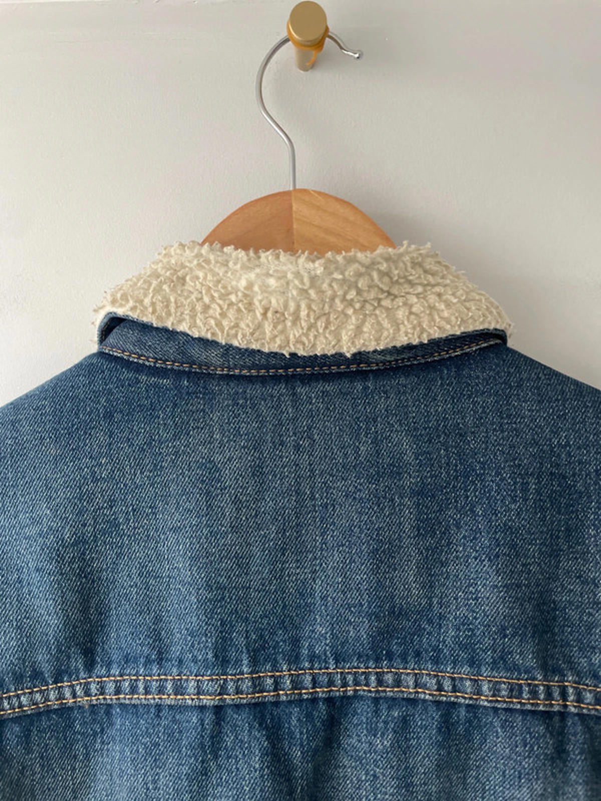 Men's Levi's Denim Trucker Jacket Coat With Borg Lining In Navy - Medium - 2341