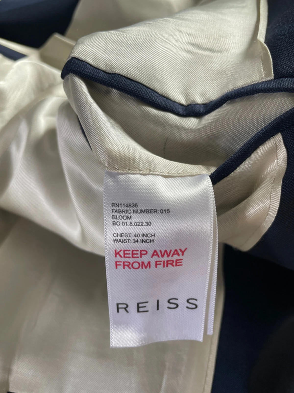 Men’s Reiss Premium Wool Blazer Jacket In Navy - Medium - 1566