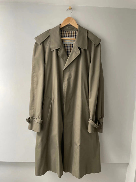 Men’s Aquascutum Trench Coat With Checked Lining In Khaki - Large - 2451