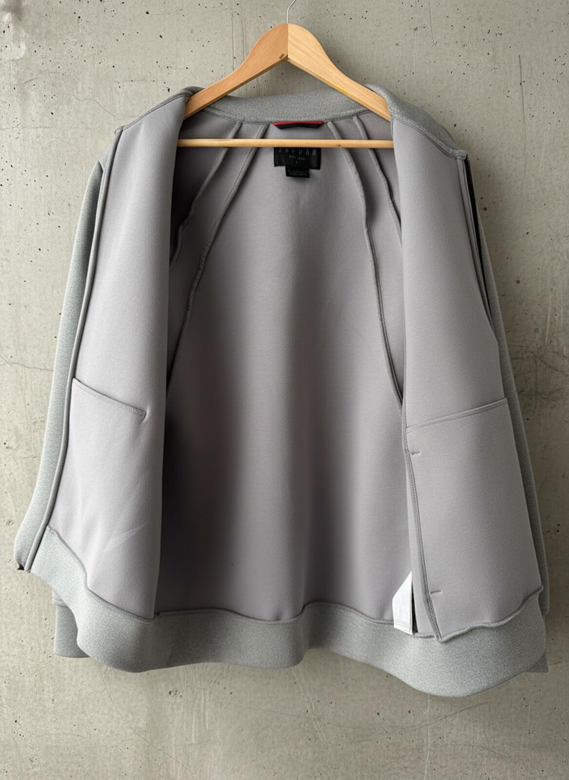 Mens Jordan Flight Tech Zip-Up Neoprene Bomber Jacket In Grey - XLarge - 3502