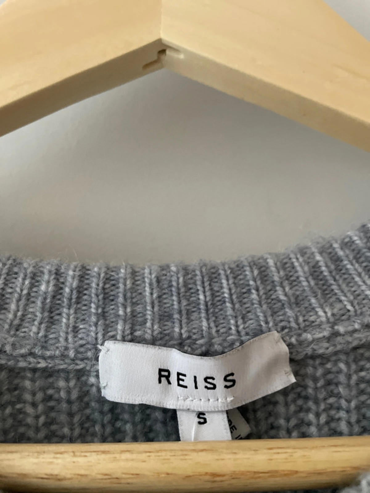 Men’s Reiss Premium Wool And Alpaca Crew Neck Ribbed Jumper In Grey - Small - 2534