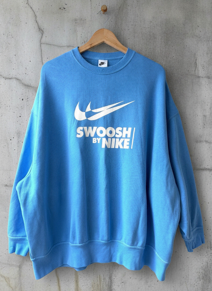 Mens Nike Extreme Oversized Fit Crewneck Sweatshirt Top In Blue - Medium - 3802