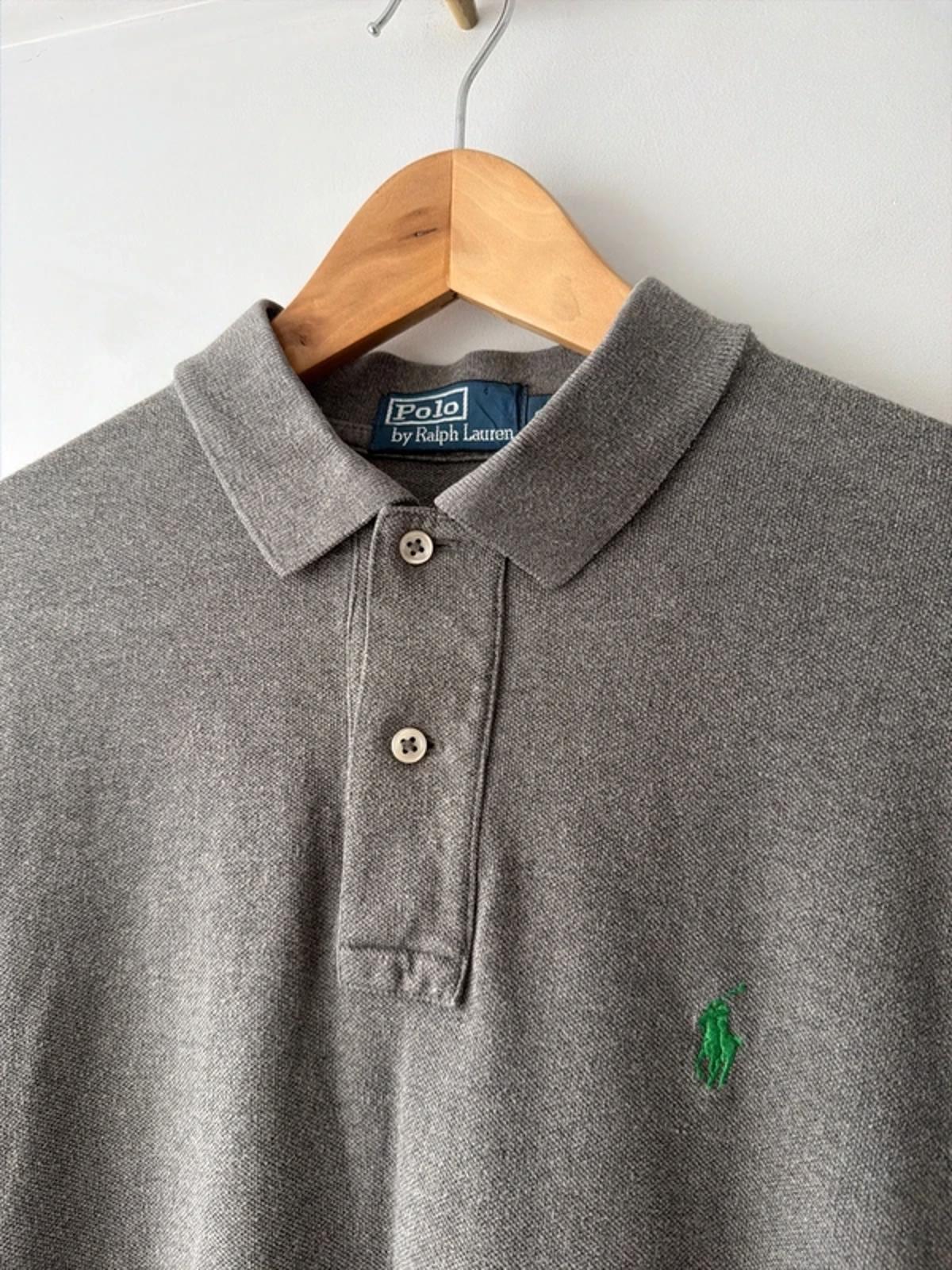 Men’s Ralph Lauren Premium Long Sleeve Polo Top In Grey - Small - 3309