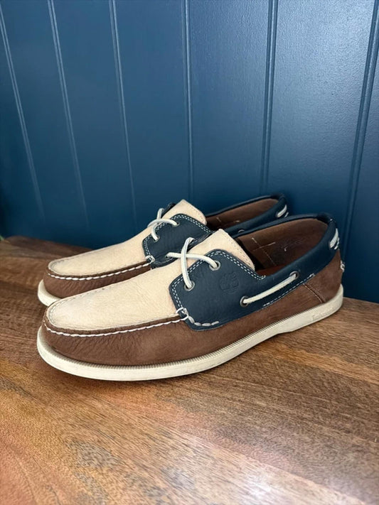 Men’s Timberland Premium leather Classic Boat Shoes In Brown - Uk8 - 3288