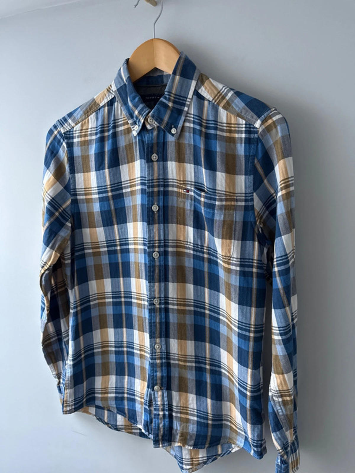 Men’s Tommy Hilfiger Premium Linen Check Shirt - XSmall - 0491