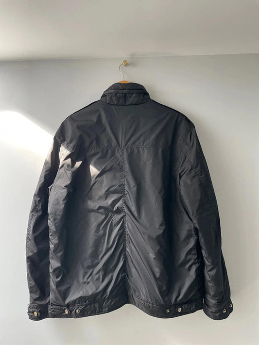 Men’s Massimo Dutti Zip Through Padded Jacket Coat In Black - XLarge