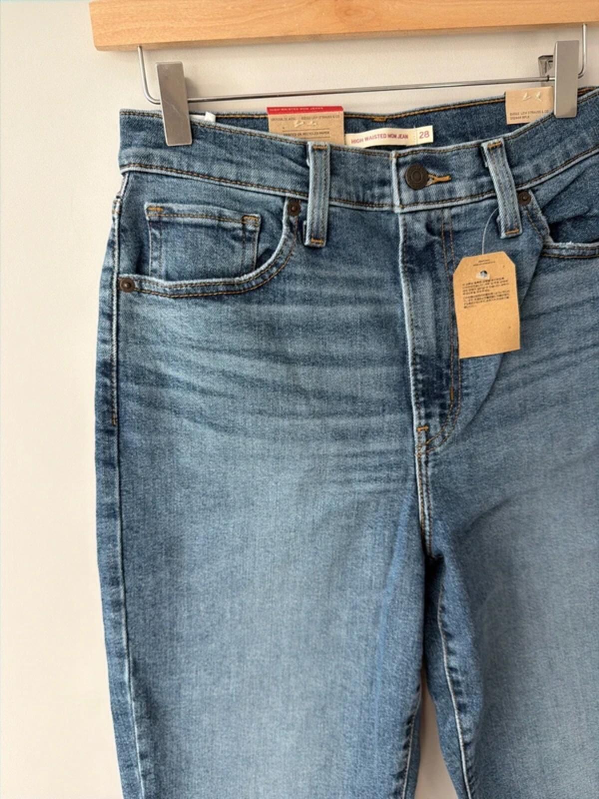 Women’s High Waisted Straight Leg Stretch Fit Mom Jeans - W28/L27 - 3434