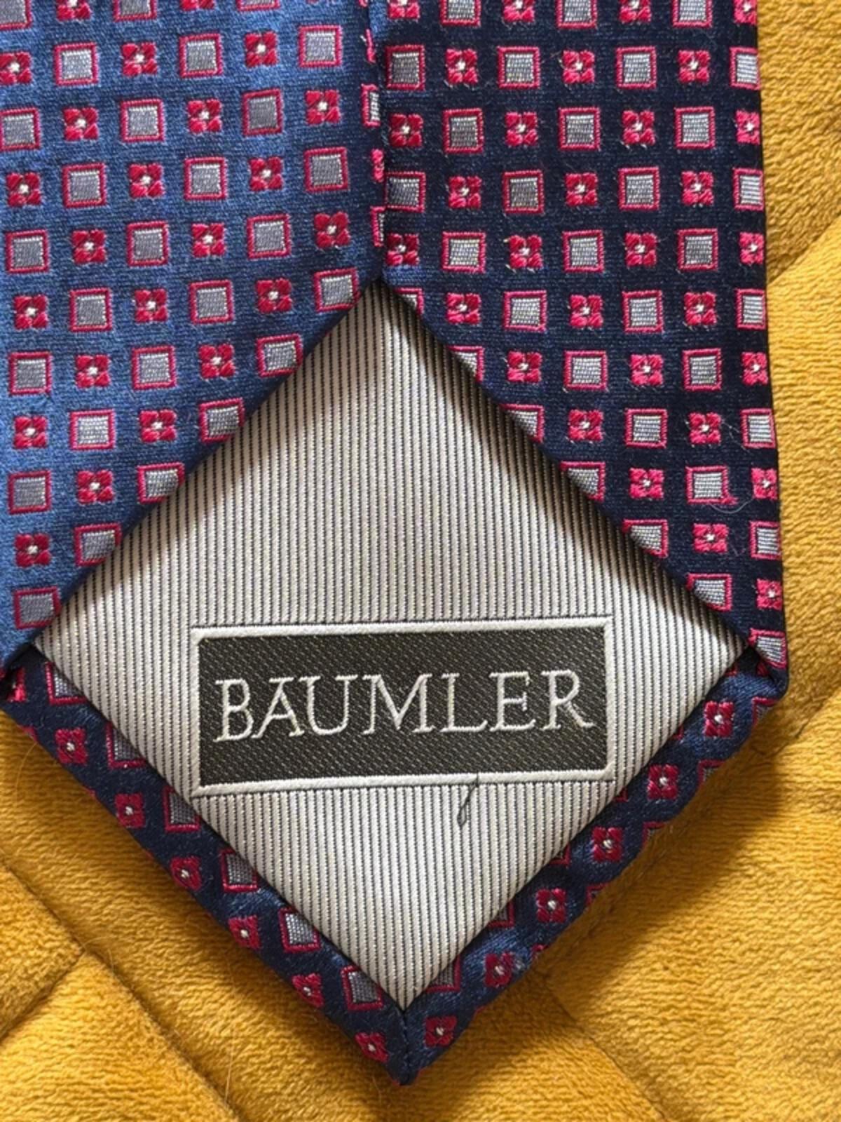 Baumler Premium 100% Silk Tie In Navy - 3337
